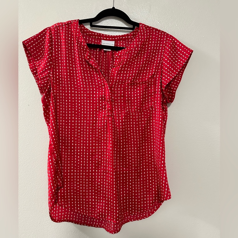 Liz Claiborne red short sleeve blouse